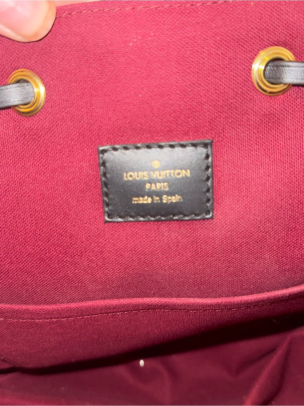 Louis Vuitton Brown Monogram Canvas Drawstring Backpack with Black Flap - Picture 6 of 6